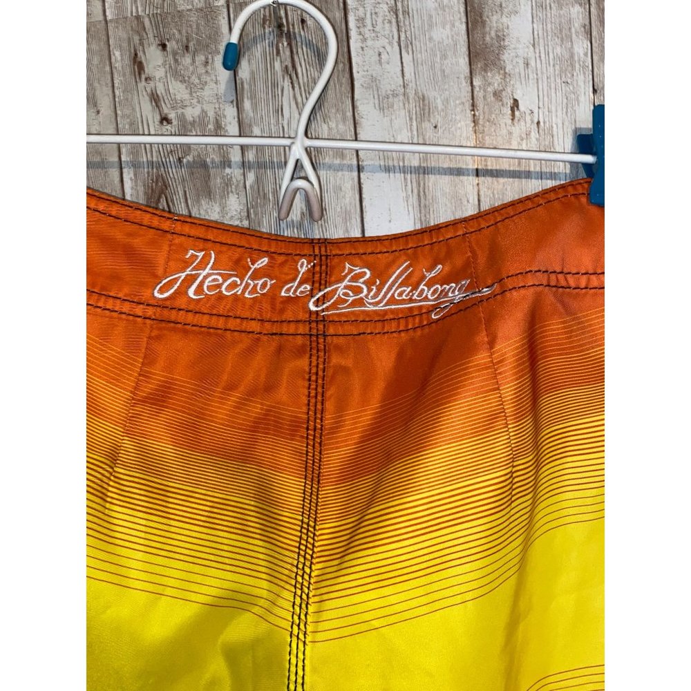 Men's Supreme Billabong Board Shorts Swimming Trunks Pink Yellow Orange Size 33 - Picture 6 of 8